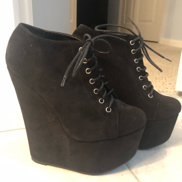 Shoes - Black Velvet High Heels